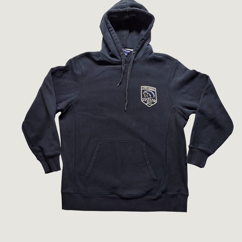 Sport-Tek Hoodie Mens XL Navy Blue Good UWF-WBJC Fire Crew Graphic Pullover
